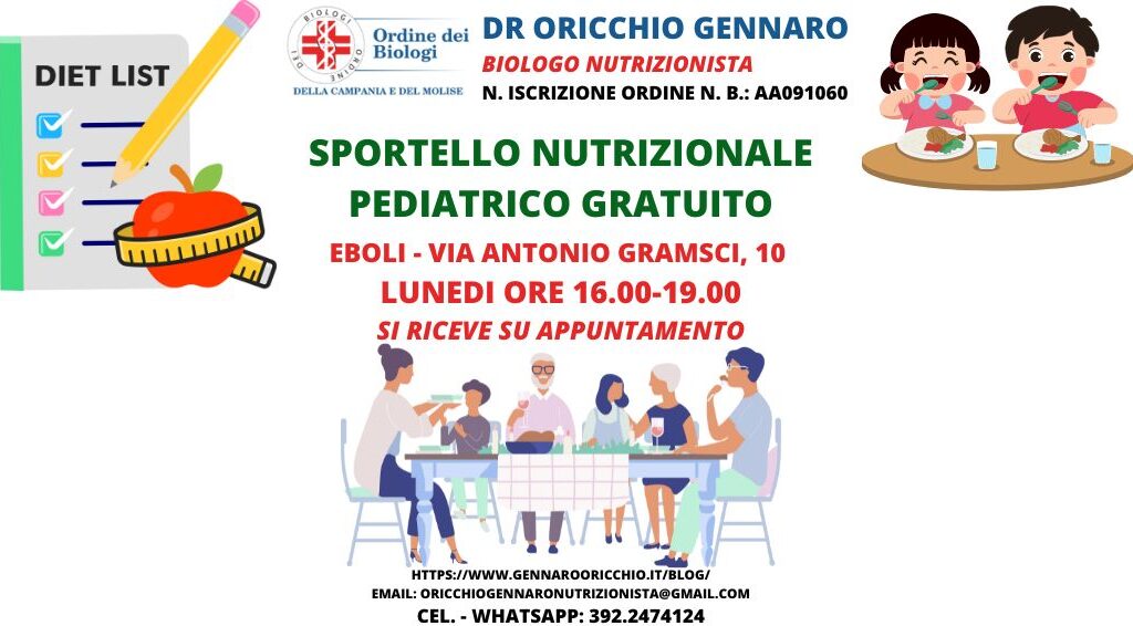 SPORTELLO NUTRIZIONALE PEDIATRICO GRATUITO: PROMUOVERE LA SALUTE DEI BAMBINI ATTRAVERSO LA NUTRIZIONE